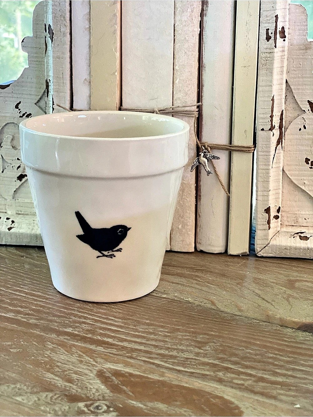White & Black Bird Graphic Mug